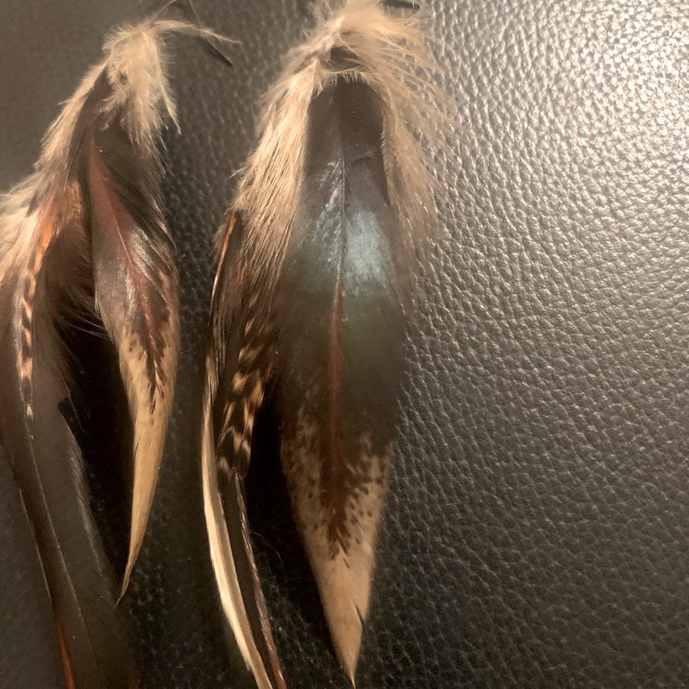 Artisan Feather Dangle Earrings - Picture 5 of 7